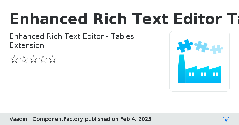 Enhanced Rich Text Editor Tables Extension - Vaadin Add-on Directory