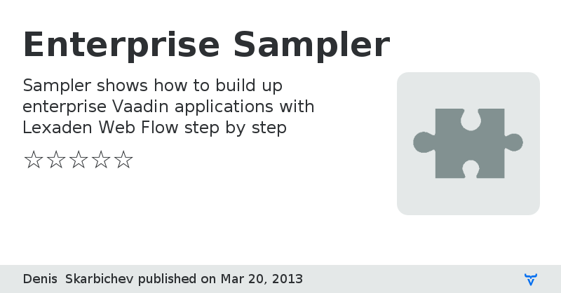 Enterprise Sampler - Vaadin Add-on Directory