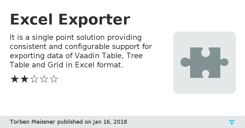 Excel Exporter - Vaadin Add-on Directory