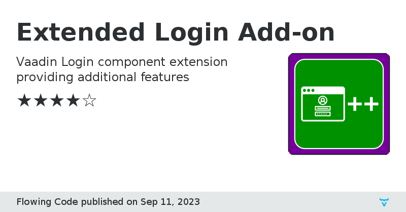 Extended Login Add-on - Vaadin Add-on Directory