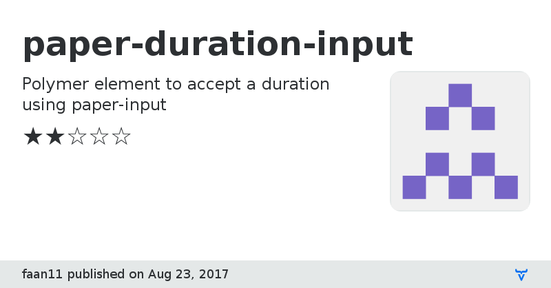 paper-duration-input - Vaadin Add-on Directory