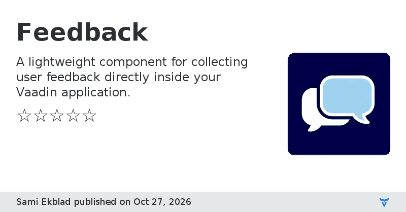 Feedback - Vaadin Add-on Directory