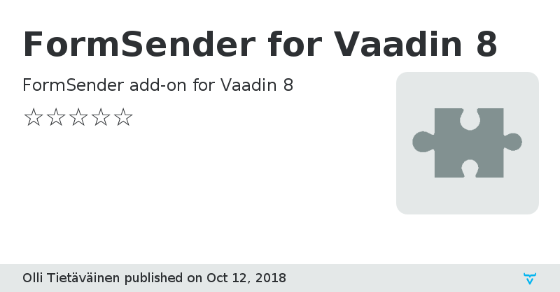 FormSender for Vaadin 8 - Vaadin Add-on Directory