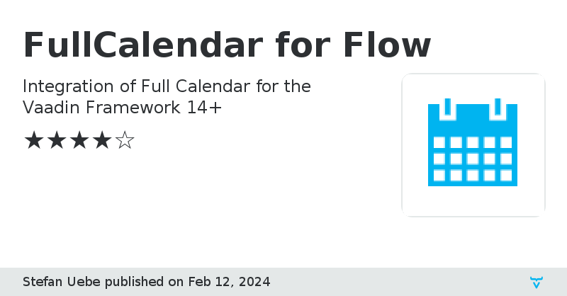 FullCalendar for Flow - Vaadin Add-on Directory