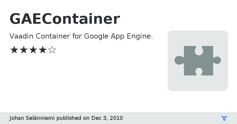 GAEContainer - Vaadin Add-on Directory