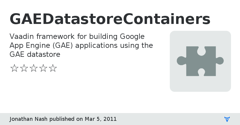 GAEDatastoreContainers - Vaadin Add-on Directory