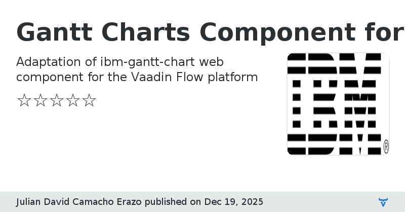 Gantt Charts Component for Vaadin Flow - Vaadin Add-on Directory
