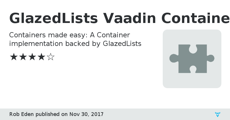 GlazedLists Vaadin Container - Vaadin Add-on Directory