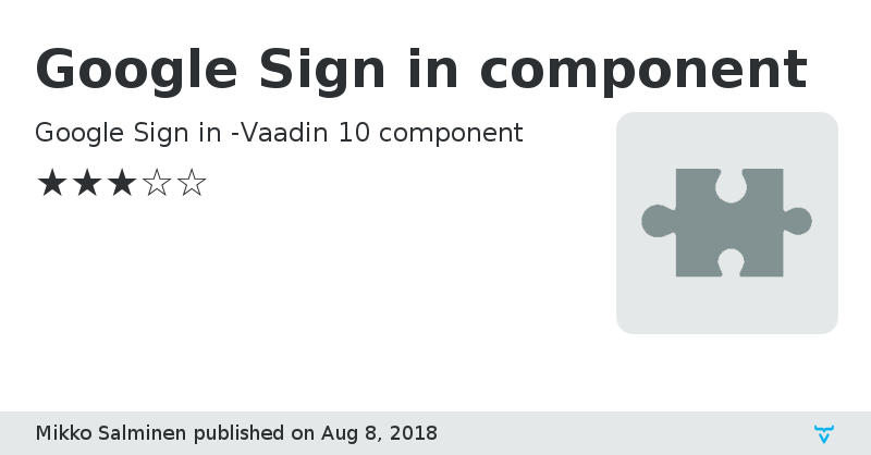 Google Sign in component - Vaadin Add-on Directory