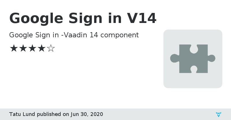 Google Sign in V14 - Vaadin Add-on Directory