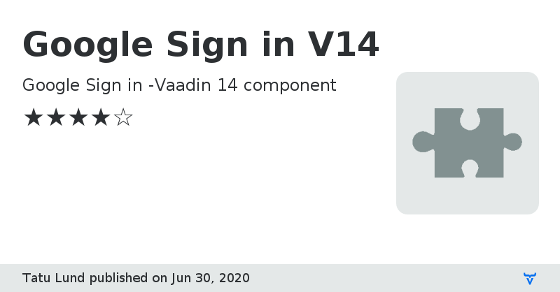 Google Sign in V14 - Vaadin Add-on Directory