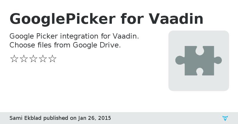 GooglePicker for Vaadin - Vaadin Add-on Directory