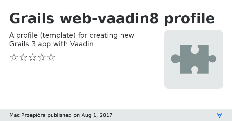 Grails web-vaadin8 profile - Vaadin Add-on Directory