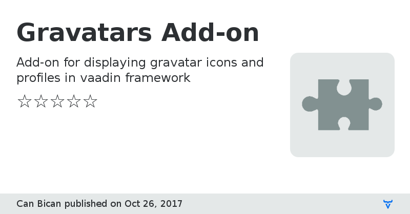 Gravatars Add-on - Vaadin Add-on Directory