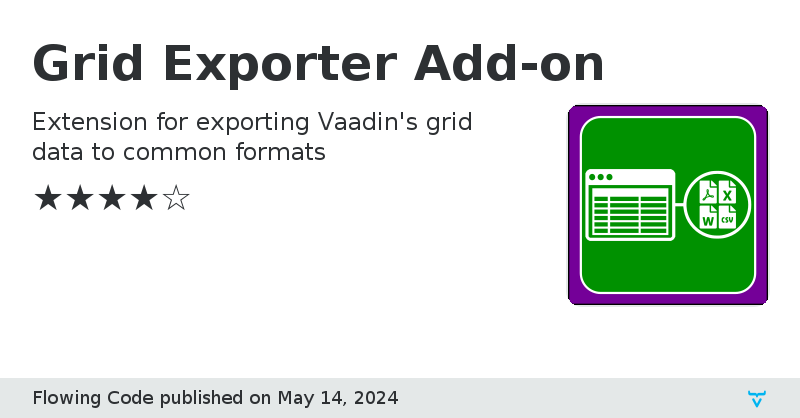 Grid Exporter Add-on - Vaadin Add-on Directory