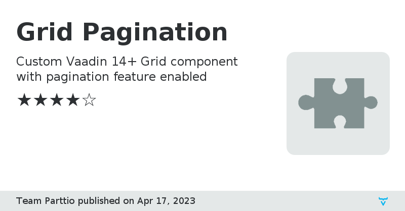 Grid Pagination - Vaadin Add-on Directory