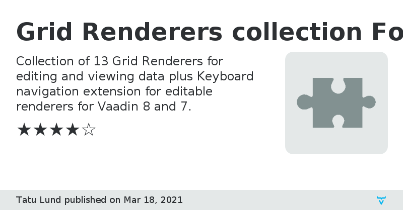 Grid Renderers collection For Vaadin7 - Vaadin Add-on Directory