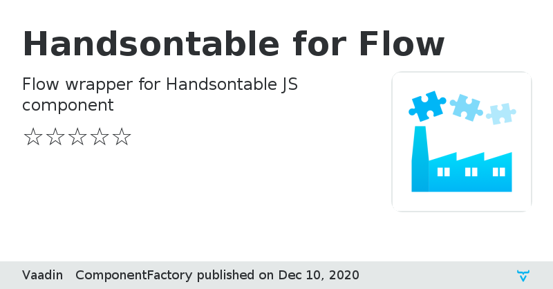 Handsontable for Flow - Vaadin Add-on Directory