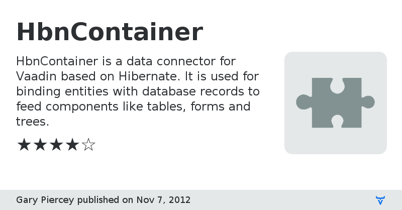 HbnContainer - Vaadin Add-on Directory
