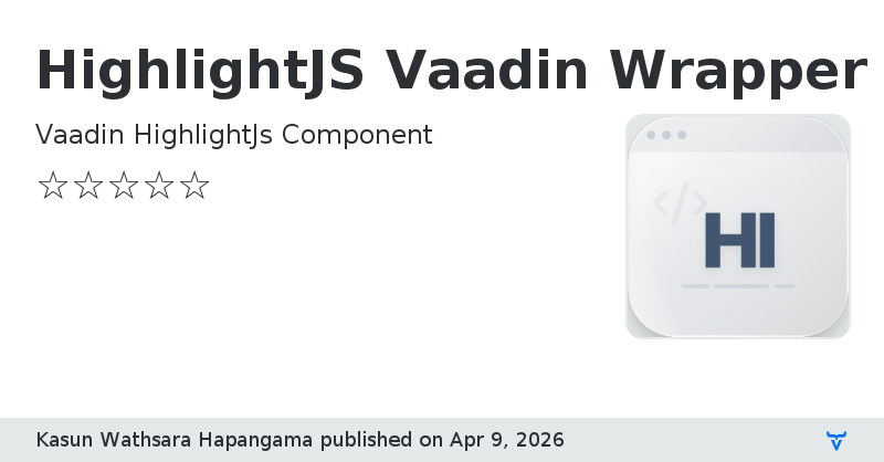 HighlightJS Vaadin Wrapper - Vaadin Add-on Directory