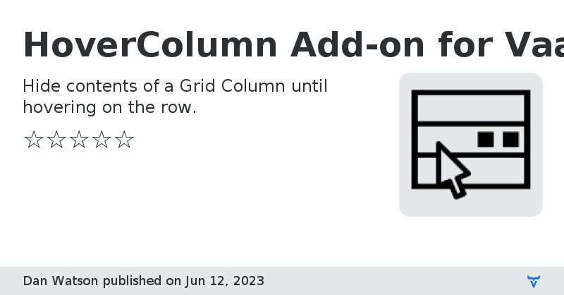 HoverColumn Add-on for Vaadin - Vaadin Add-on Directory