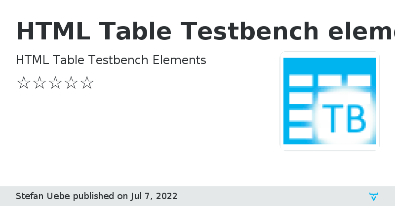 HTML Table Testbench elements - Vaadin Add-on Directory
