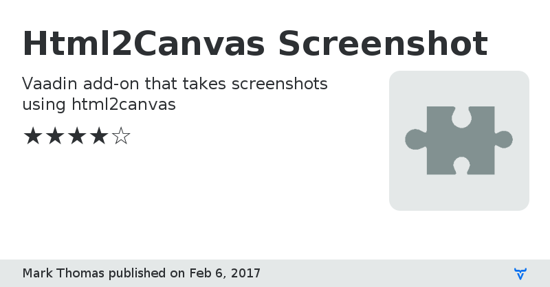 Html2Canvas Screenshot - Vaadin Add-on Directory