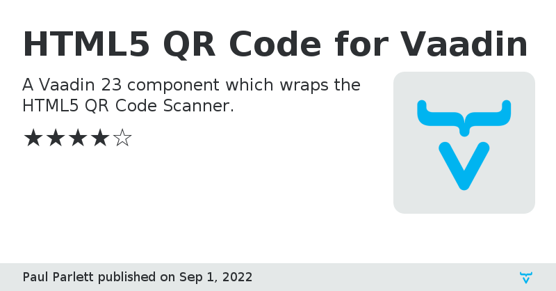 HTML5 QR Code for Vaadin - Vaadin Add-on Directory