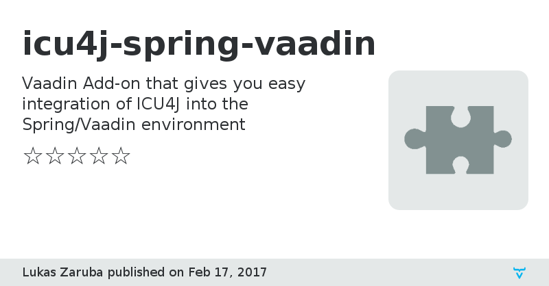 icu4j-spring-vaadin - Vaadin Add-on Directory