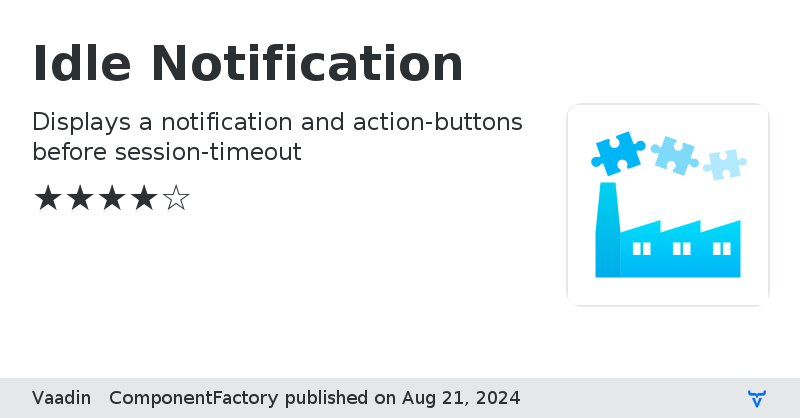 Idle Notification - Vaadin Add-on Directory