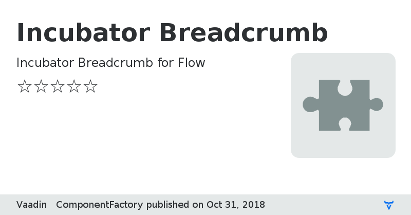 Incubator Breadcrumb - Vaadin Add-on Directory