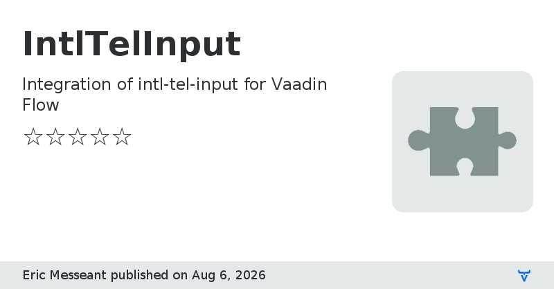 IntlTelInput - Vaadin Add-on Directory