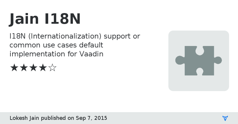 Jain I18N - Vaadin Add-on Directory