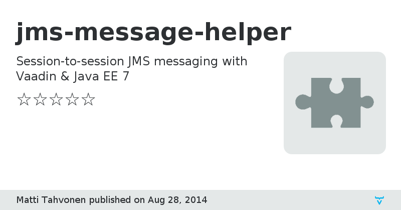 jms-message-helper - Vaadin Add-on Directory