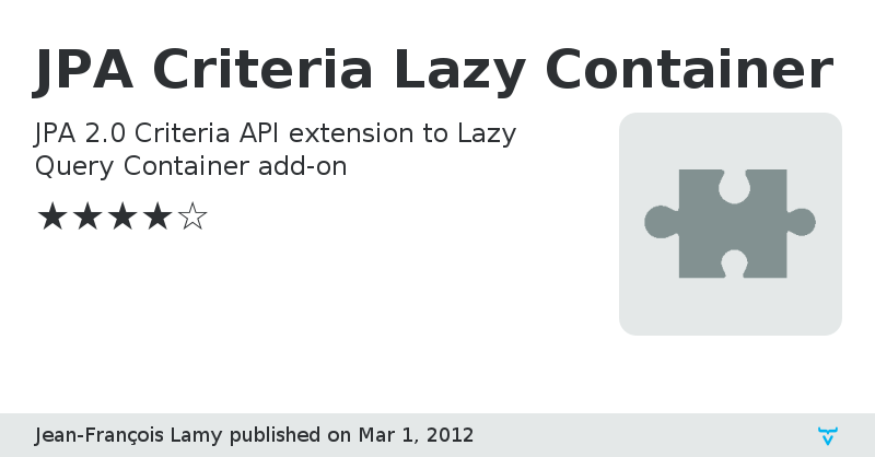 JPA Criteria Lazy Container - Vaadin Add-on Directory
