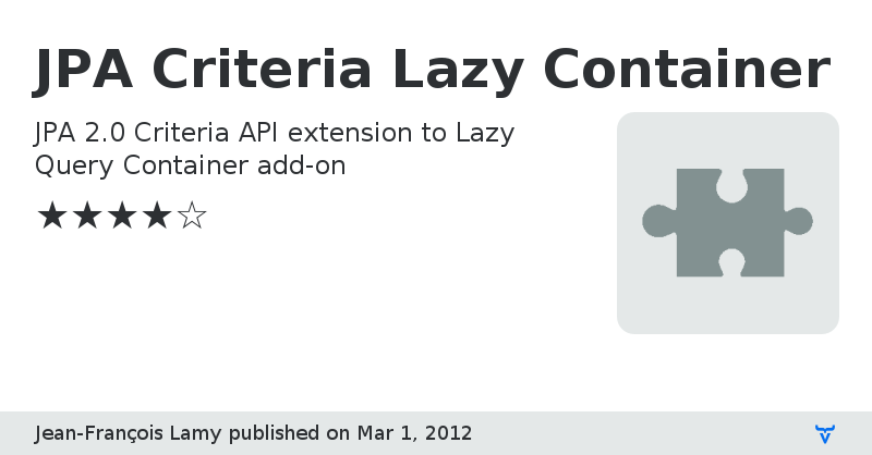 JPA Criteria Lazy Container - Vaadin Add-on Directory