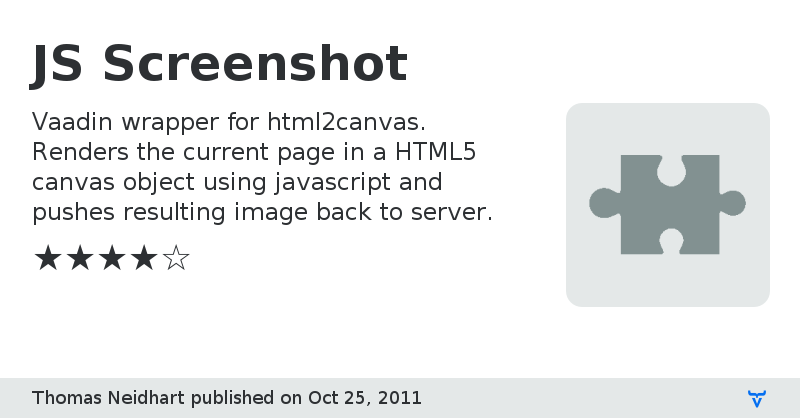 JS Screenshot - Vaadin Add-on Directory