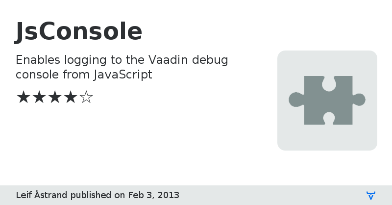 JsConsole - Vaadin Add-on Directory