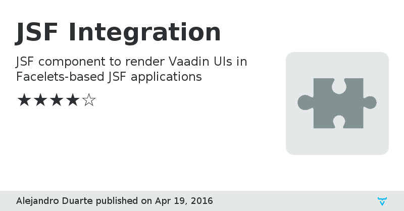 JSF Integration - Vaadin Add-on Directory