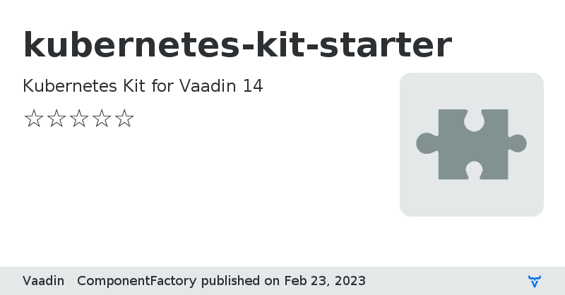 kubernetes-kit-starter - Vaadin Add-on Directory