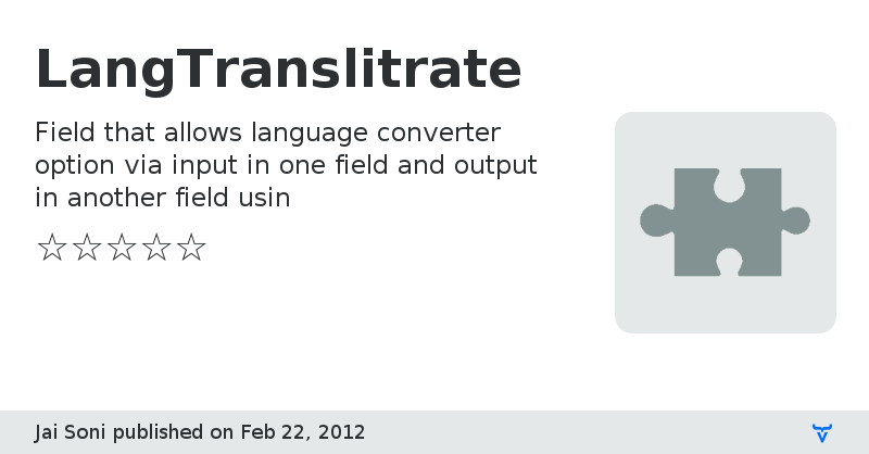 LangTranslitrate - Vaadin Add-on Directory