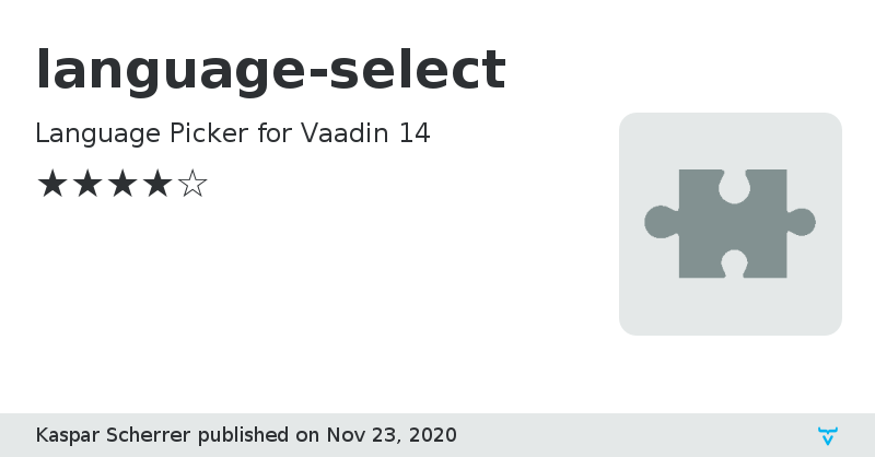 language-select - Vaadin Add-on Directory