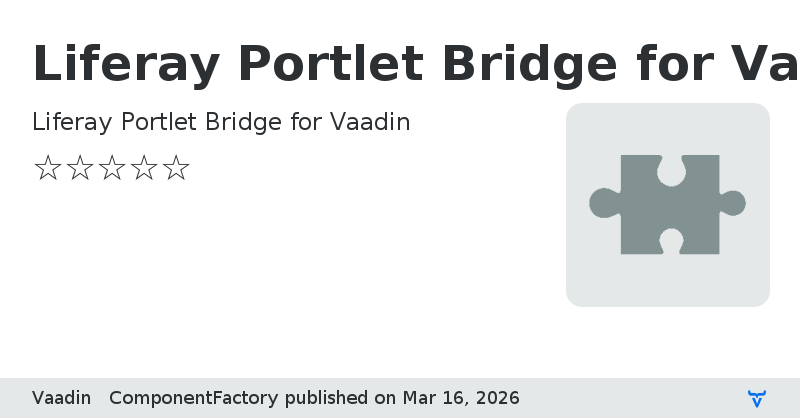 Liferay Portlet Bridge for Vaadin - Vaadin Add-on Directory