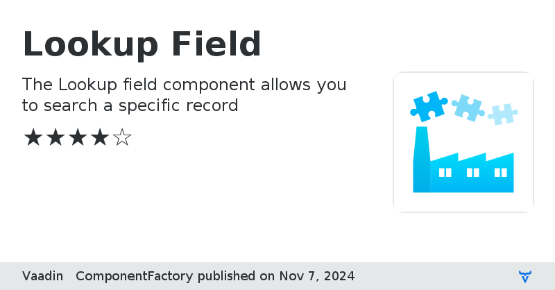 Lookup Field - Vaadin Add-on Directory