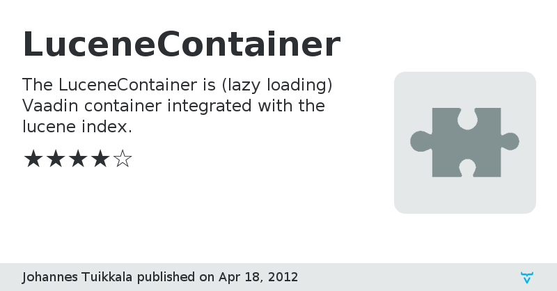 LuceneContainer - Vaadin Add-on Directory