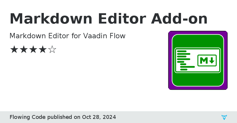 Markdown Editor Add-on - Vaadin Add-on Directory