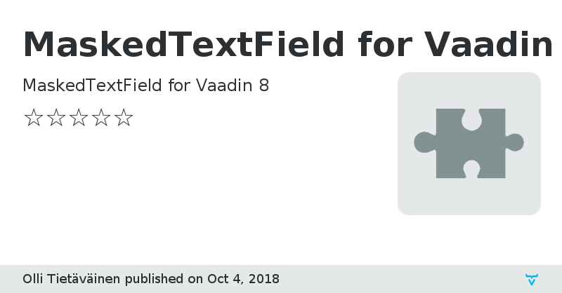 MaskedTextField for Vaadin 8 - Vaadin Add-on Directory