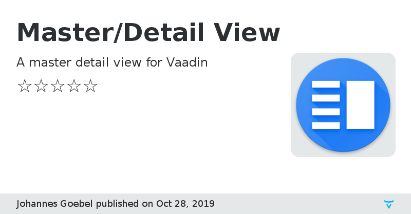 Master/Detail View - Vaadin Add-on Directory