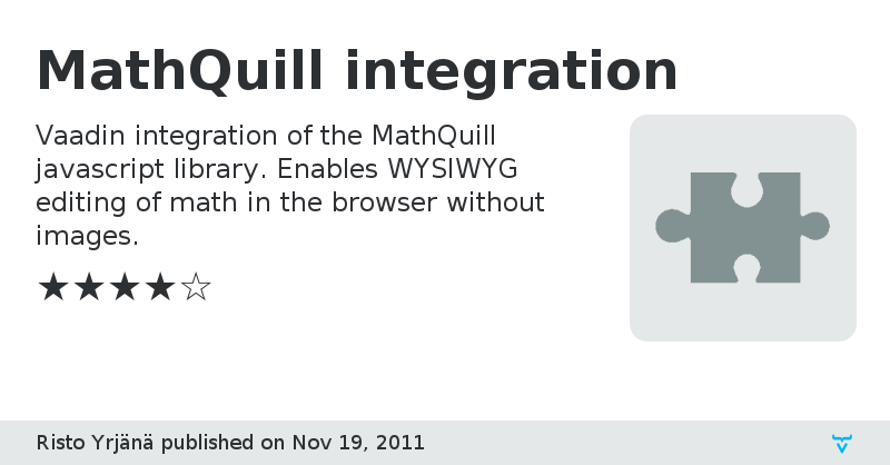 MathQuill integration - Vaadin Add-on Directory