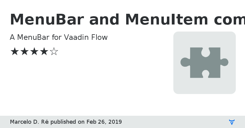 MenuBar and MenuItem components - Vaadin Add-on Directory